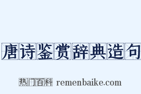 唐诗鉴赏辞典造句是什么意思的图片